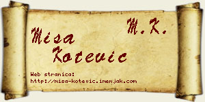 Miša Kotević vizit kartica